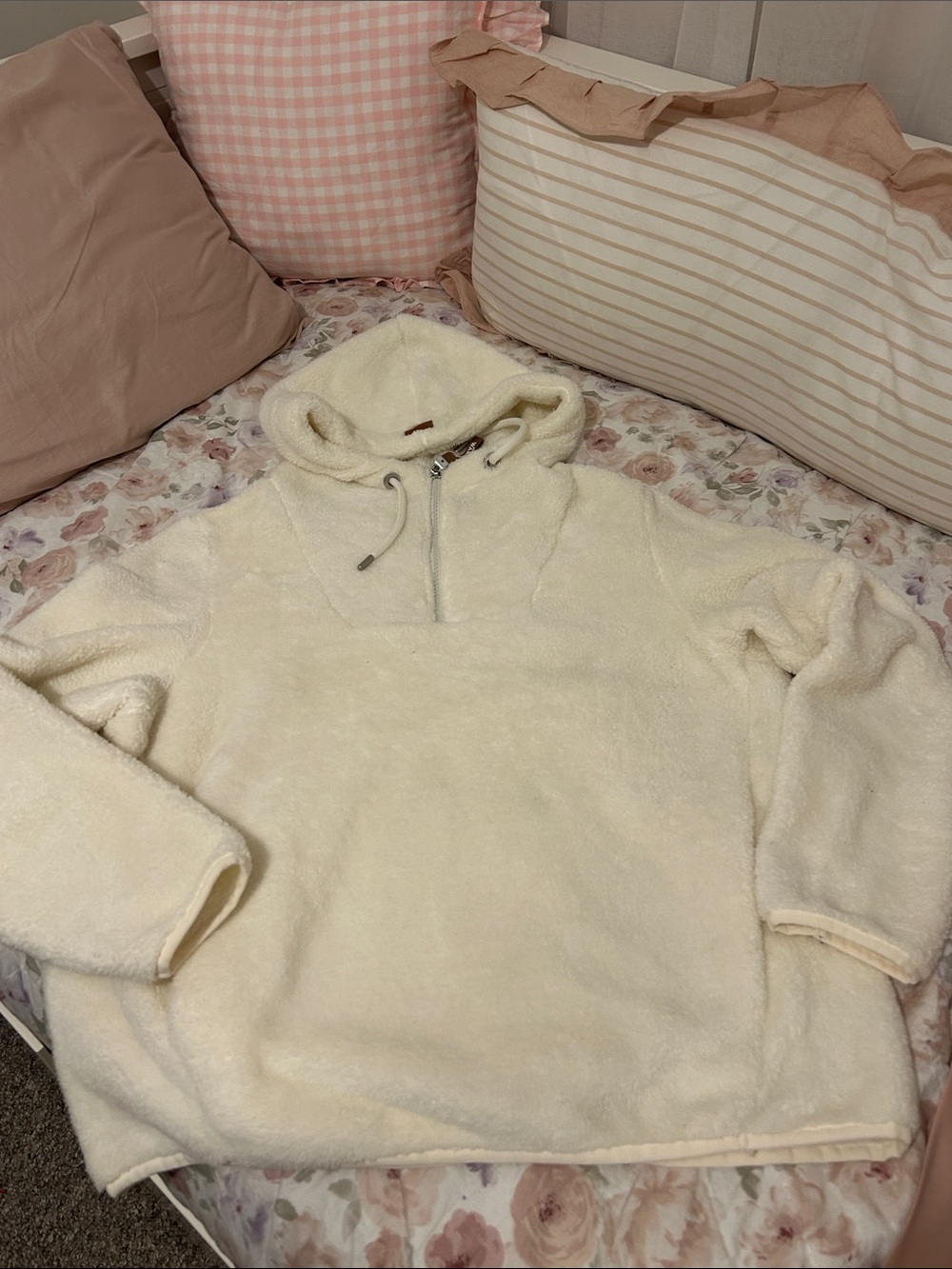 Wanakome Cream Sherpa Cowl Hoodie